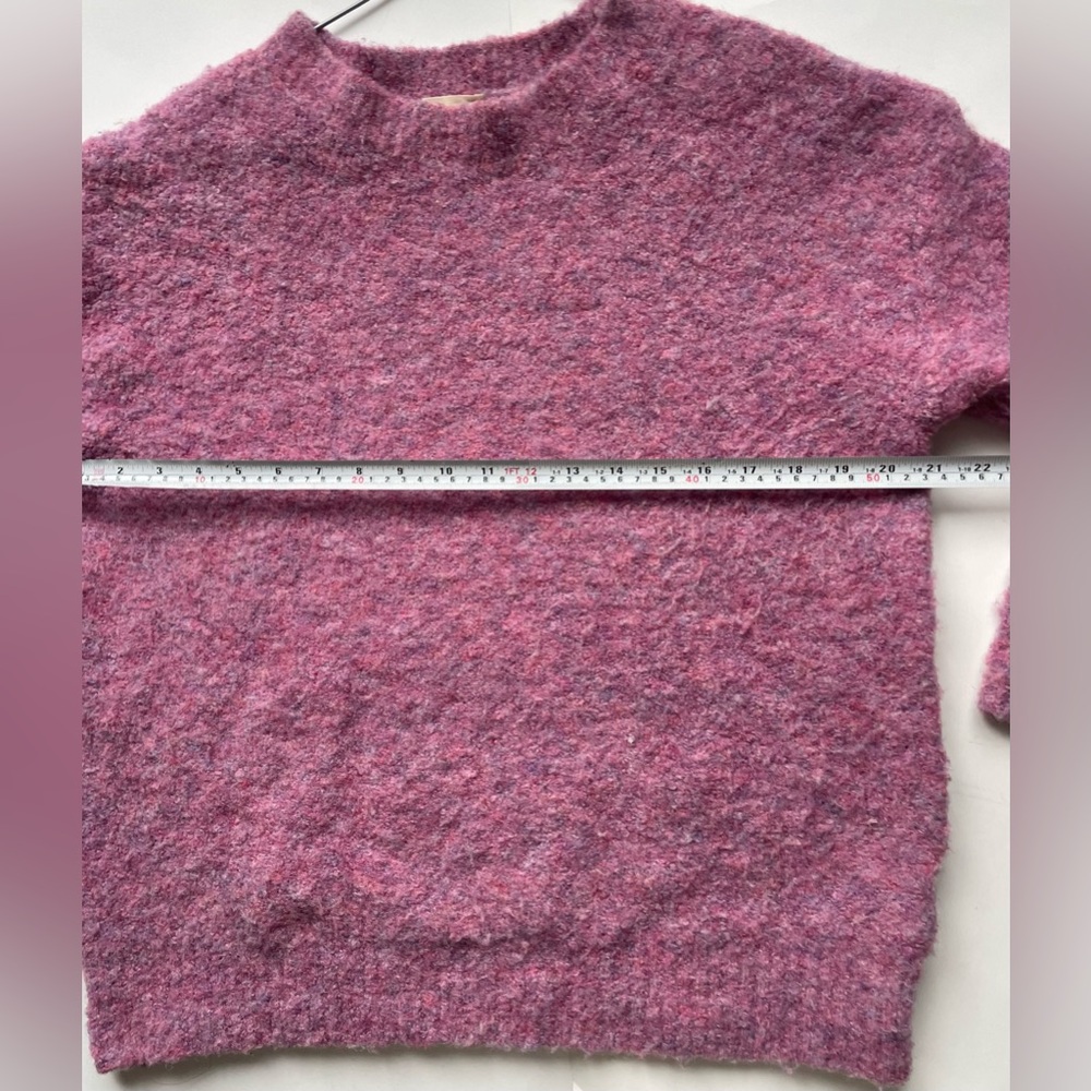 Artlove Paris Pink Fluffy Sweater XL Textured Knit Round Neck - Picture 5 of 7